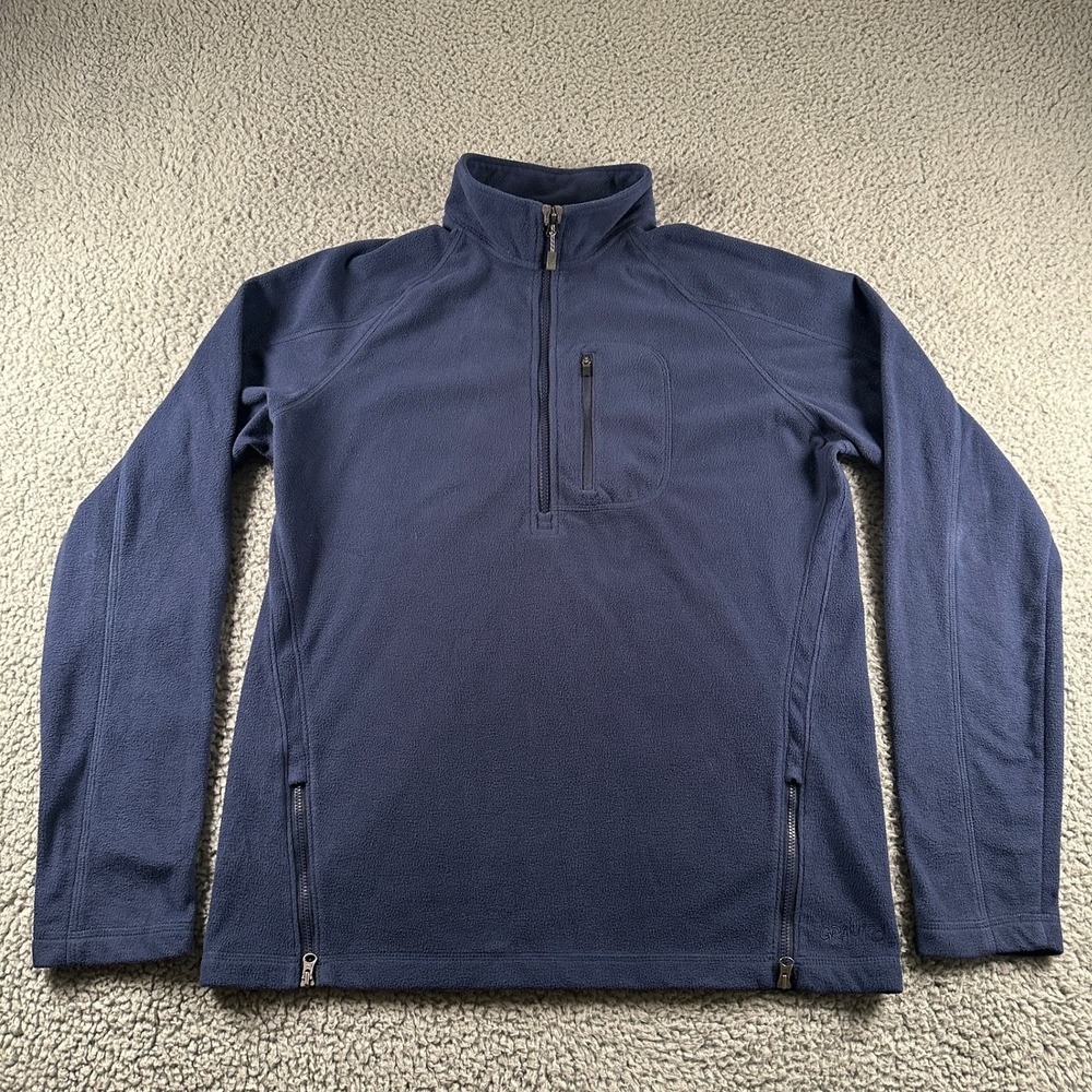 Gramicci Fleece Pullover Mens S Navy Quarter Zip Baselayer Lightweight Warm Hike